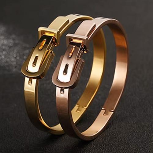 Stylish Gold & Rose Gold Buckle Bracelets - Image 3