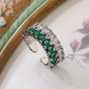 Elegant Gemstone Cluster Adjustable Ring