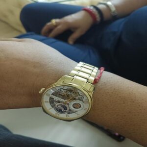 Elegant Gold-Tone Mechanical Wristwatch