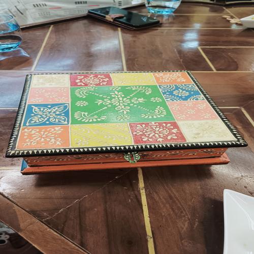 Colorful Hand-Painted Wooden Jewelry Box - Image 3